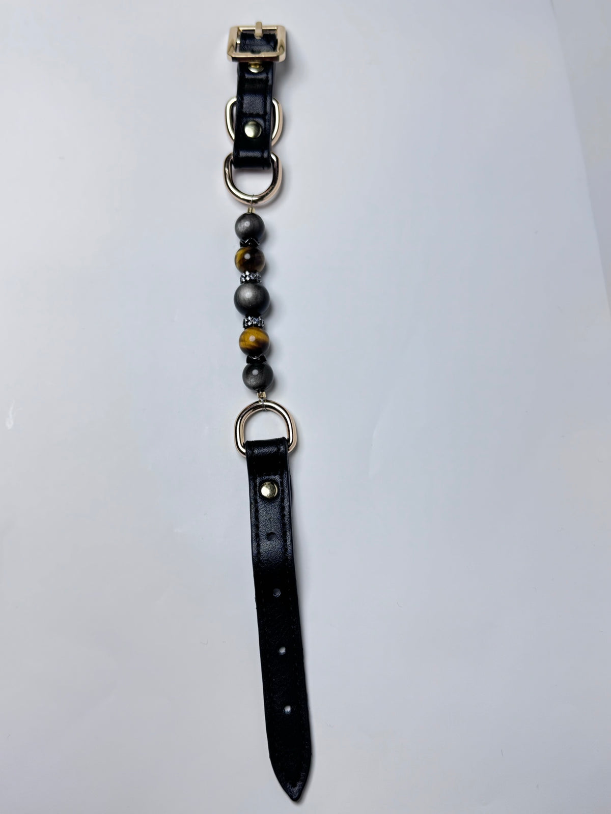 Full length adjustable Tolan black pet crystal collar