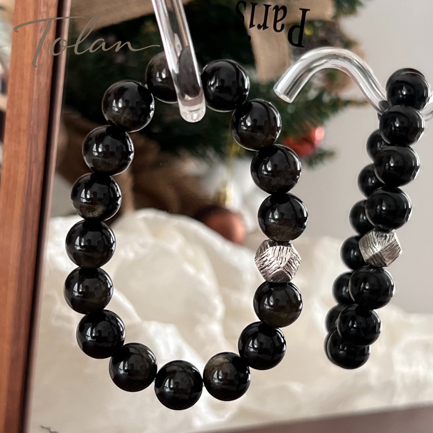 Tolan Gold Sheen Obsidian Bracelet 12mm