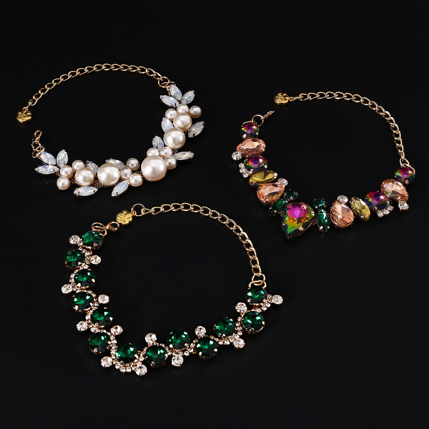 Pearl emerald and multicolor statement pet necklace styles