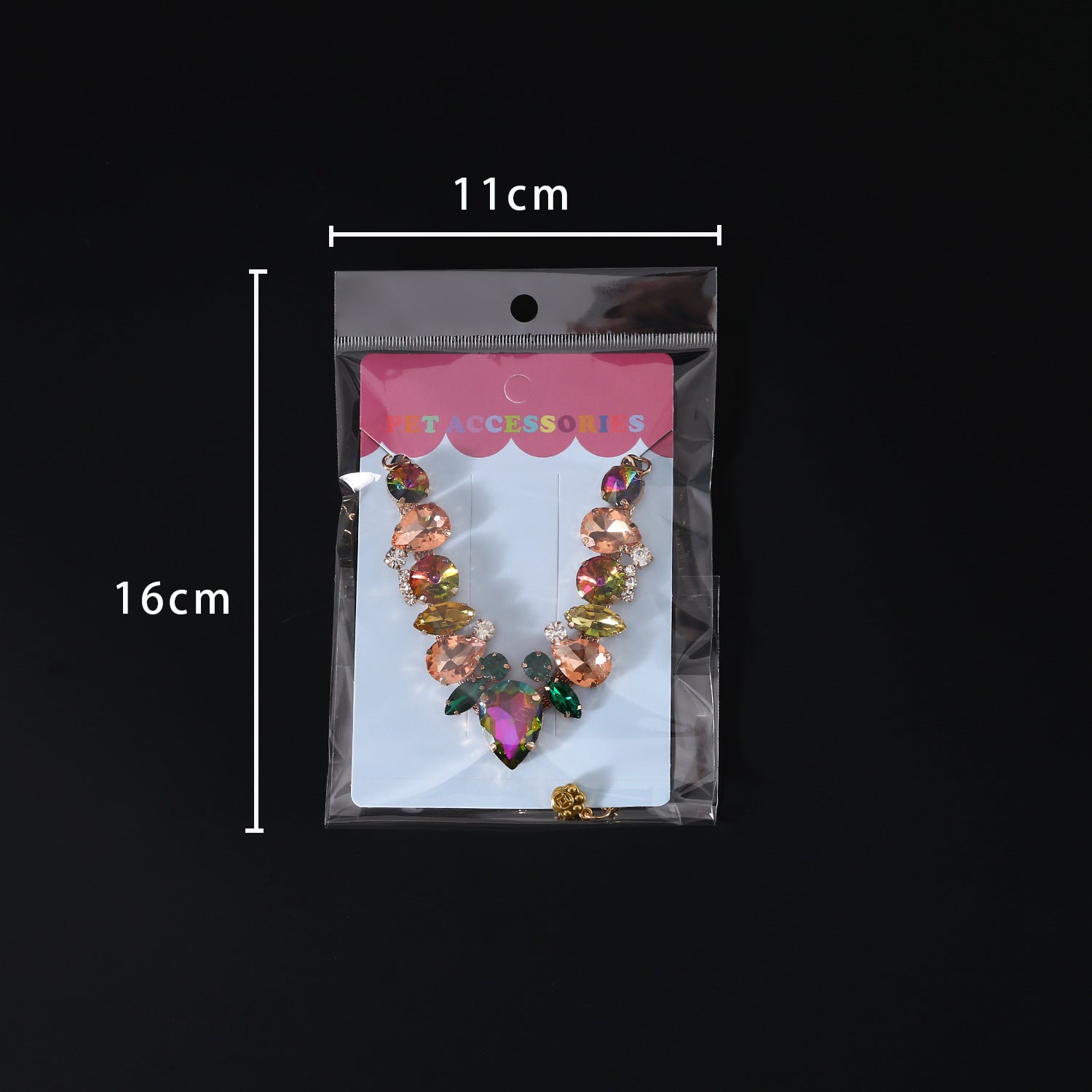 Multicolor pet necklace protective package dimensions