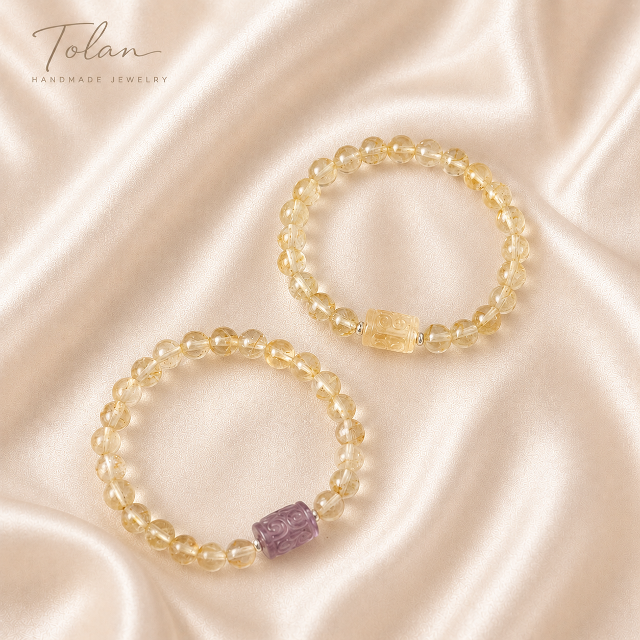 Natural Osmanthus Topaz & Citrine Crystal Bracelet