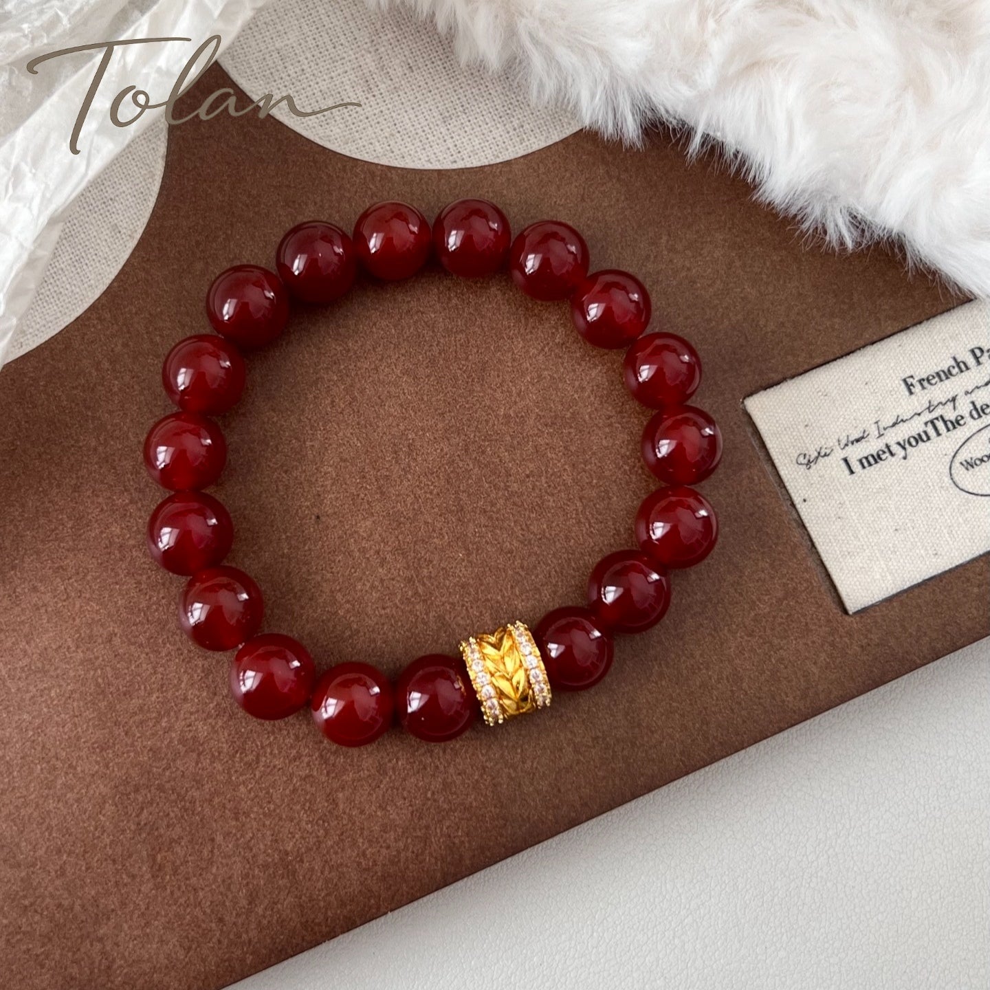 Tolan Red Agate Bracelet 10mm