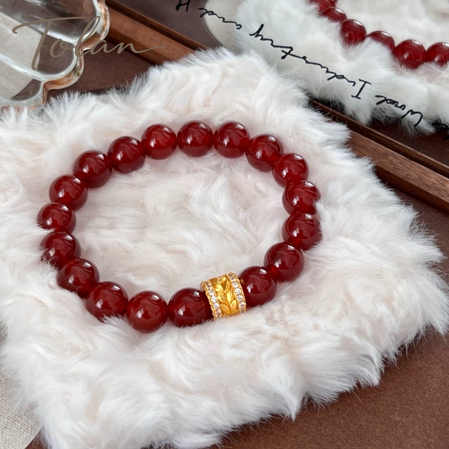 Tolan Red Agate Bracelet 10mm