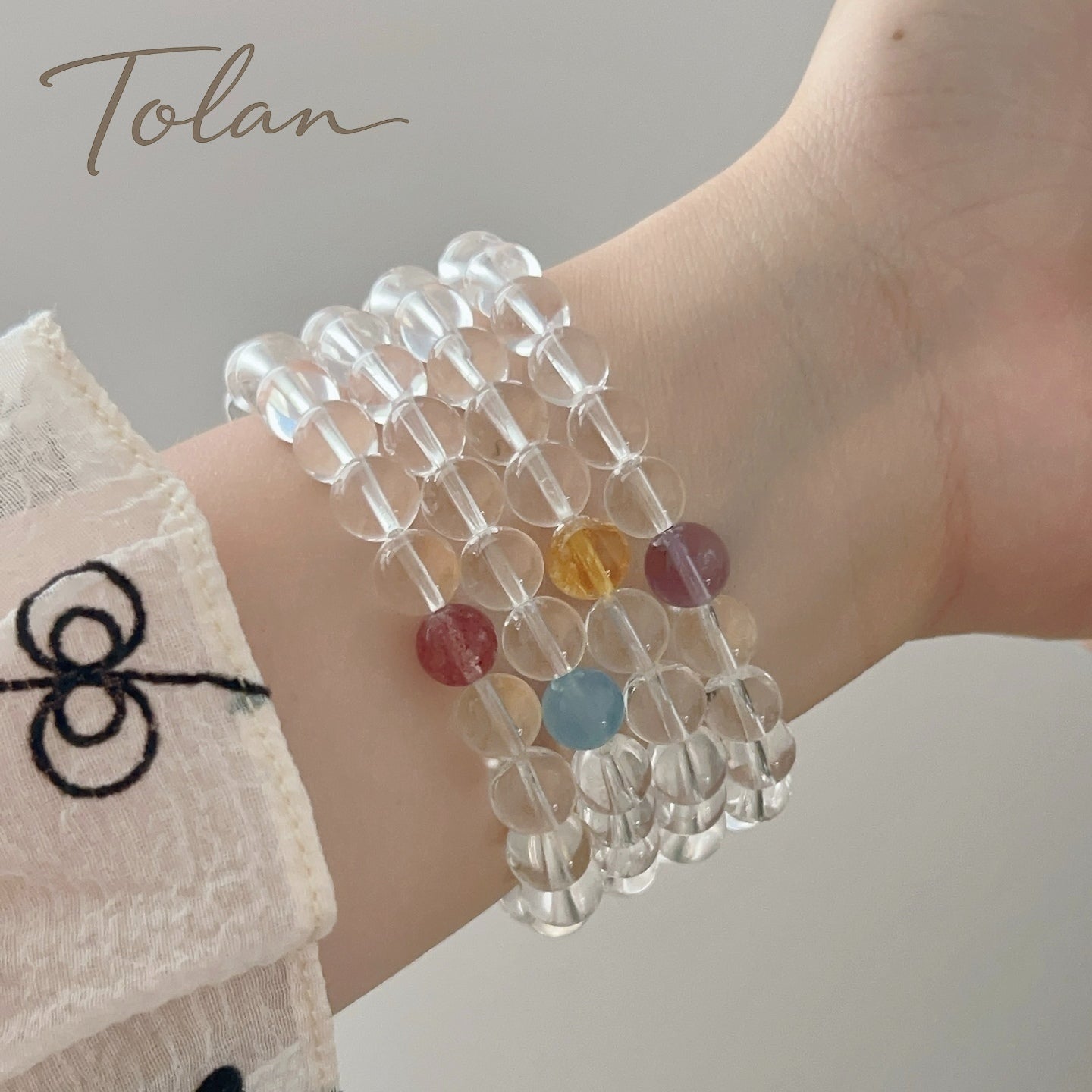 Tolan Clear Quartz Bracelet Collection 8mm