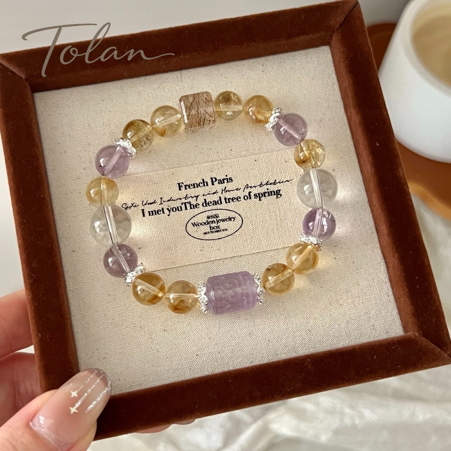 Tolan Golden Citrine & Bolivian Amethyst Crystal Bracelet