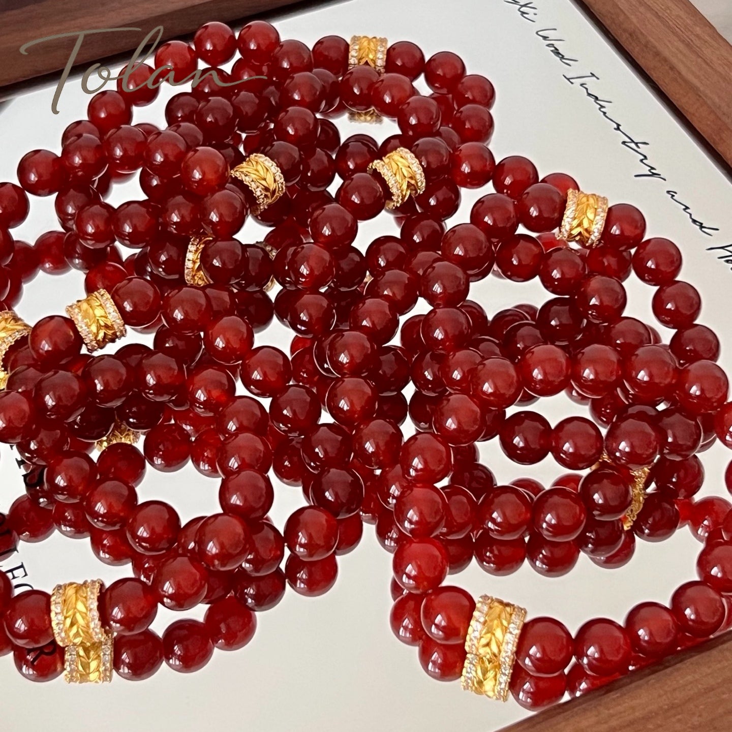 Tolan Red Agate Bracelet 10mm