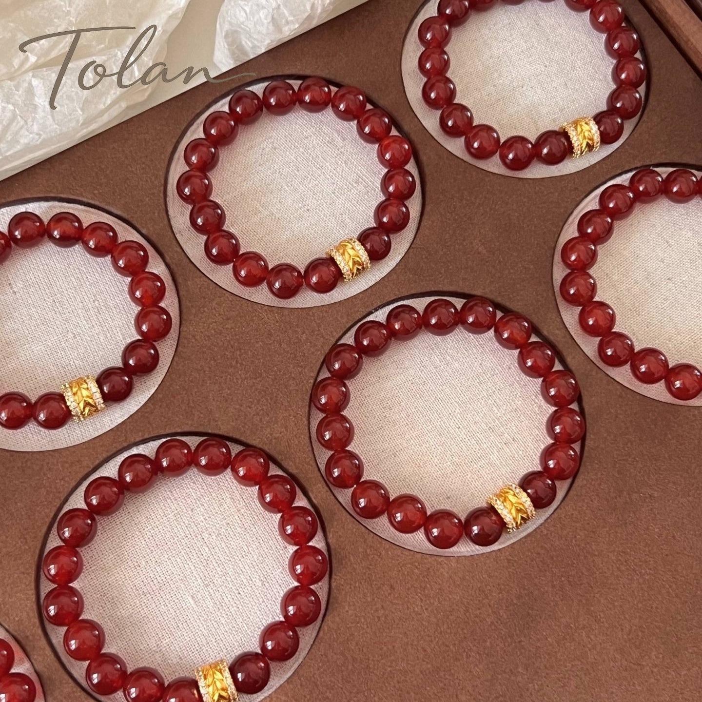 Tolan Red Agate Bracelet 10mm