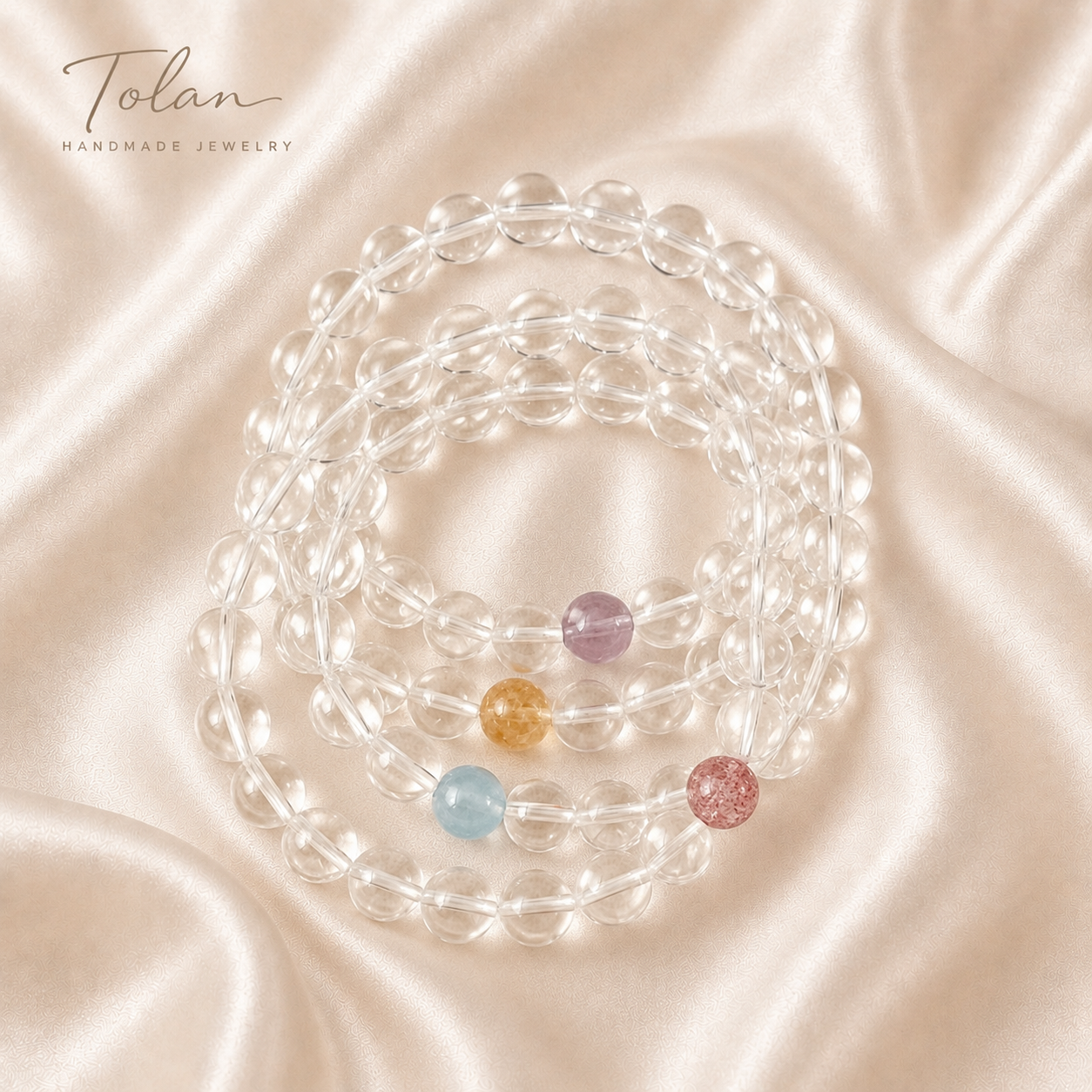 Tolan Clear Quartz Bracelet Collection 8mm