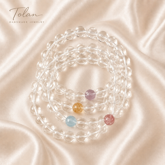 Tolan Clear Quartz Bracelet Collection 8mm