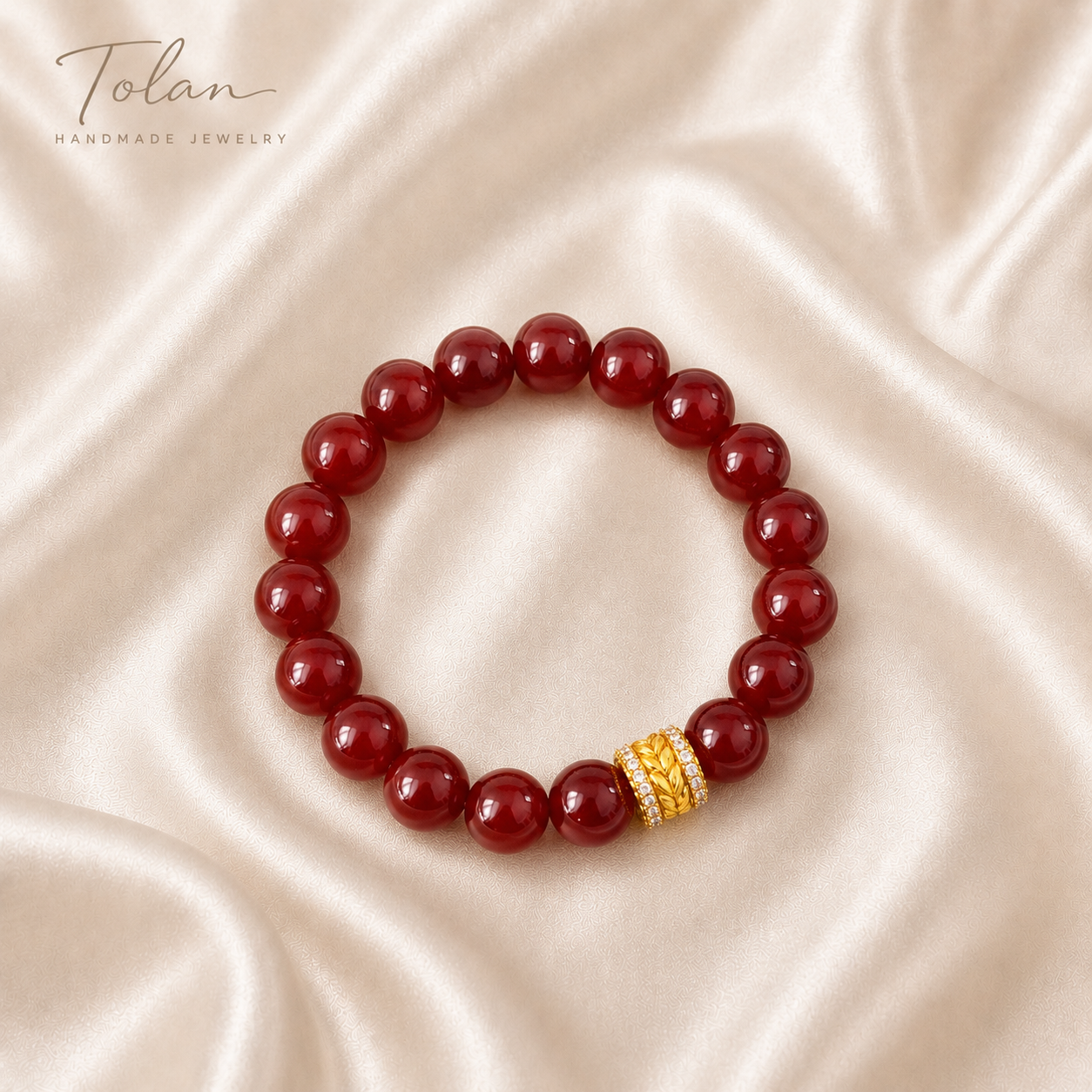Tolan Red Agate Bracelet 10mm