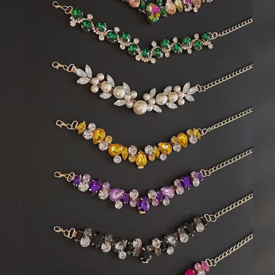 Luxury pearl emerald and multicolor statement pet necklace video